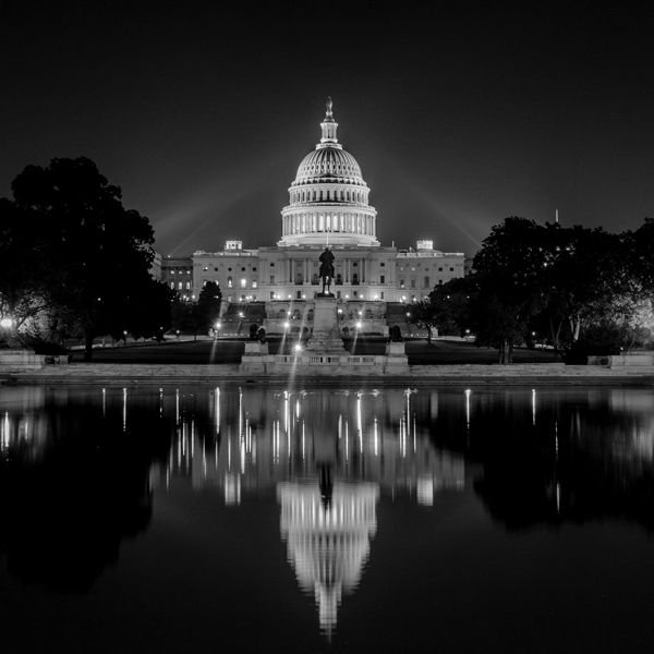 us capitol building at night  square 392 Capitol Print