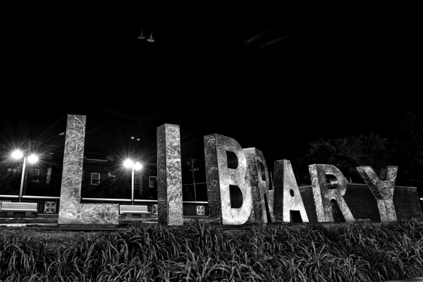 walker library sign  horizontal 1701 Library 13k. Print