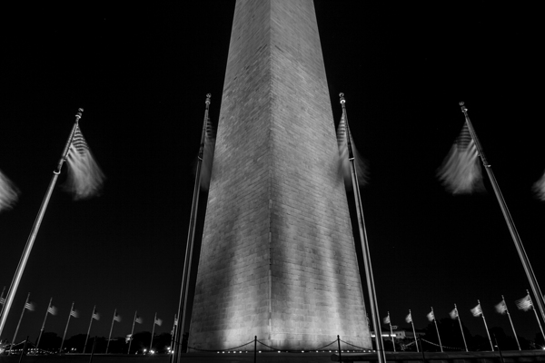 washington monument us flags  horizontal 2515 Ban Print