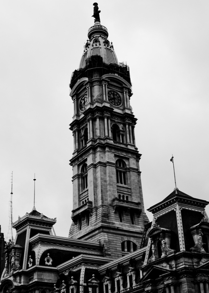 william penn statue on city hall building  vertic Print