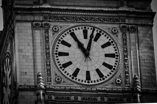wrigley building clock face  horizontal 2023 Face Print