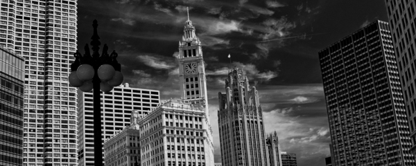 wrigley building tribune building wacker drive  p Print