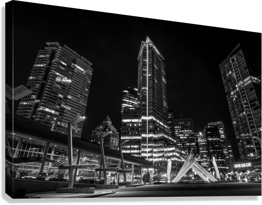 olympic cauldron poole plaza at night  horizontal Canvas Print