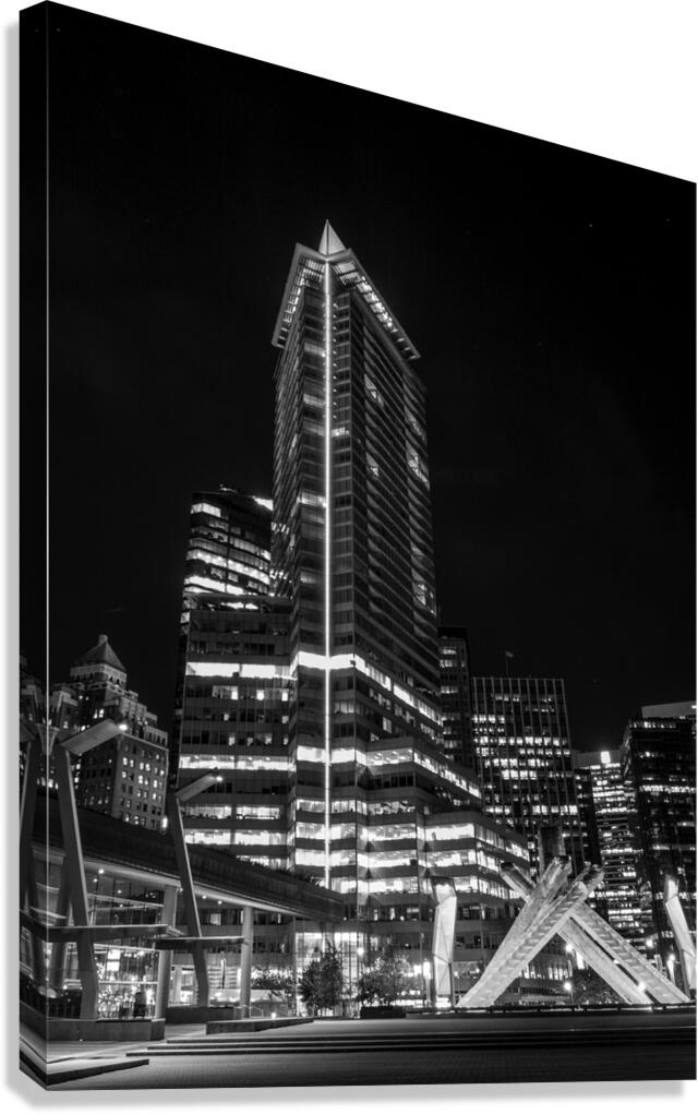 olympic cauldron poole plaza at night  vertical 2 Canvas Print