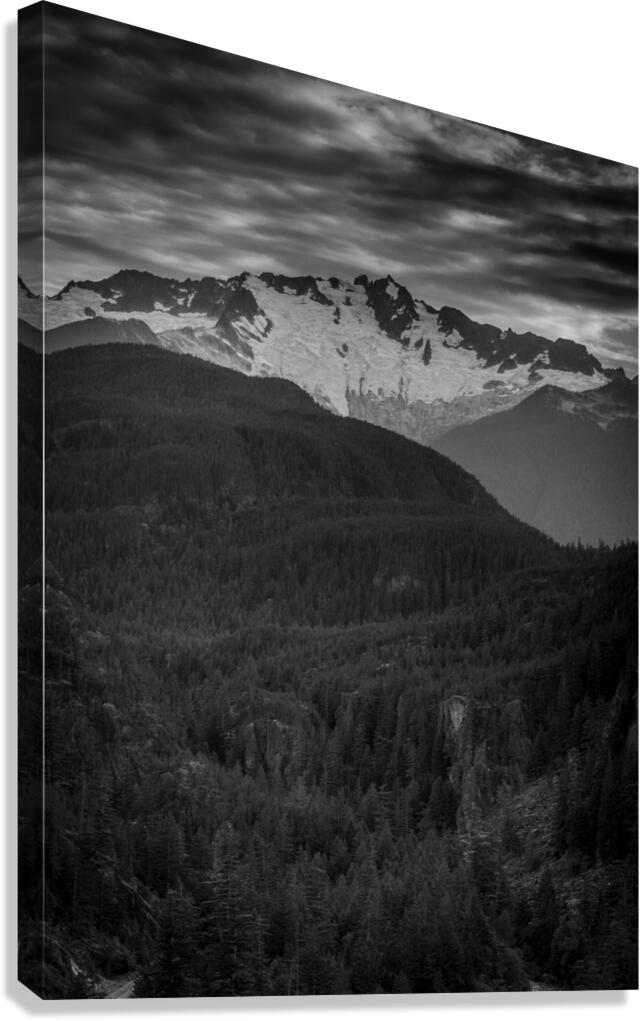 glacier covered mountain peaks squamish  vertical Canvas Print