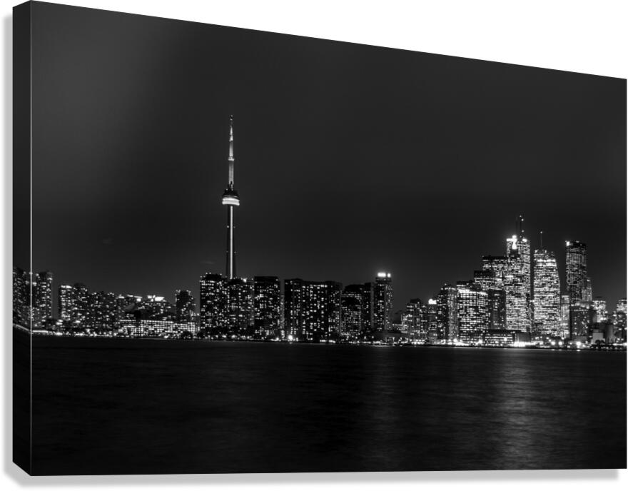 downtown toronto canada skyline at night  horizon Canvas Print