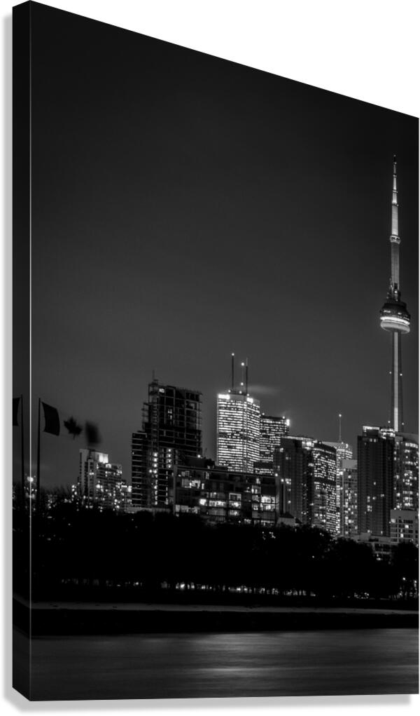 toronto skyline at night  vertical 417 Maple 13k. Canvas Print