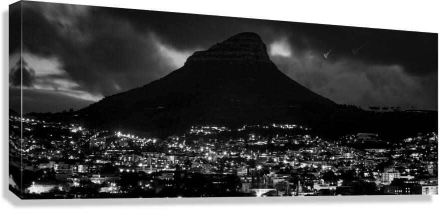 gardens district at lions head at night  panorami Canvas Print