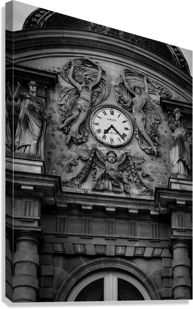 clock atop french senate building  vertical 3460 Canvas Print