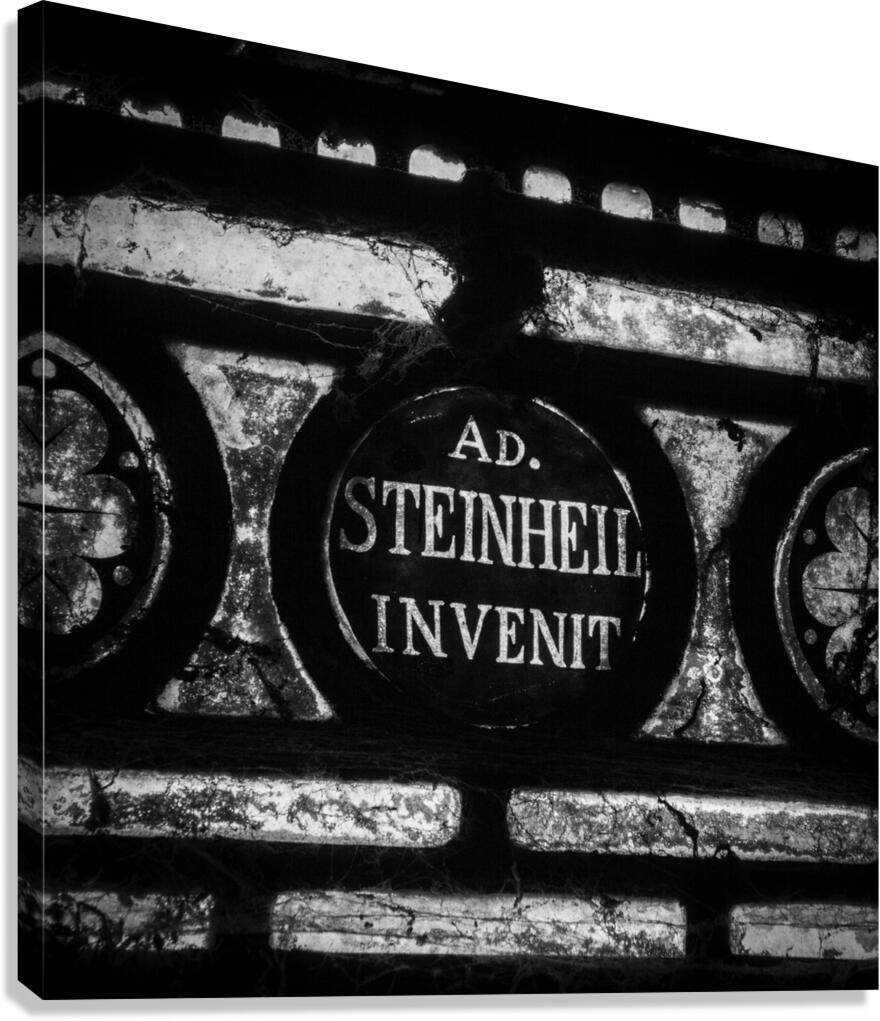 a stained glass window in sacre coeur  square 250 Canvas Print