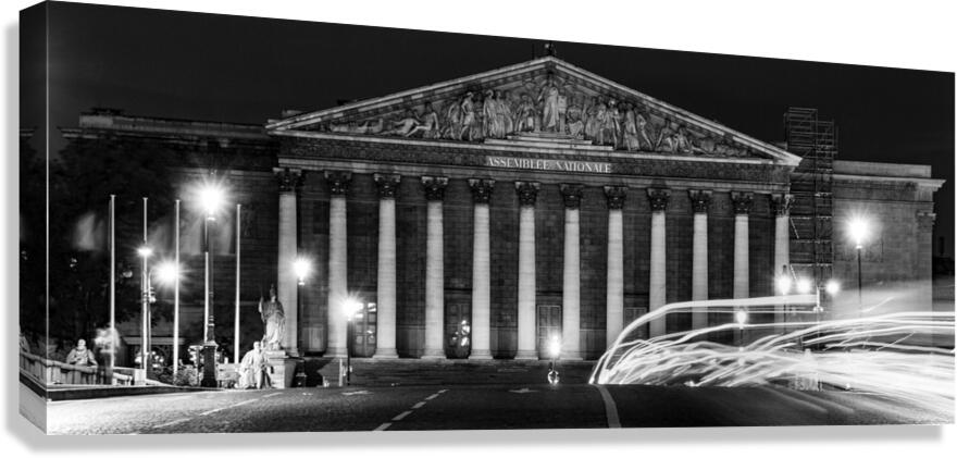 assemblee nationale building at night  panoramic Canvas Print
