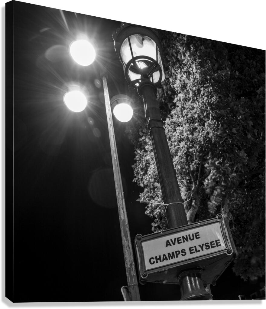 avenue champs elysee lamp post  square 2443 Elyse Canvas Print