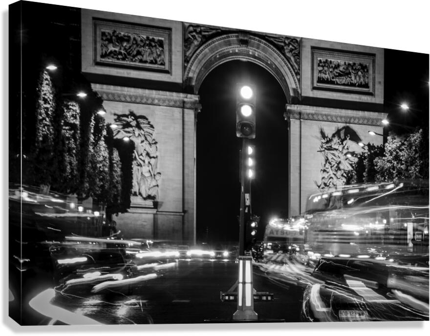 arc de triomphe from george v metro stop  horizon Canvas Print
