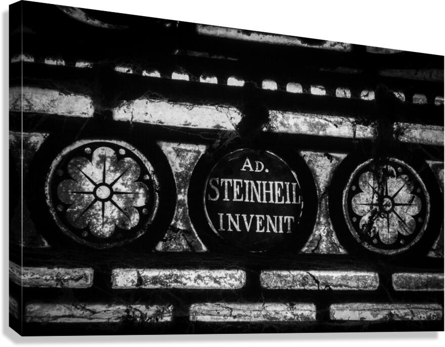 a stained glass window in sacre coeur  horizontal Canvas Print