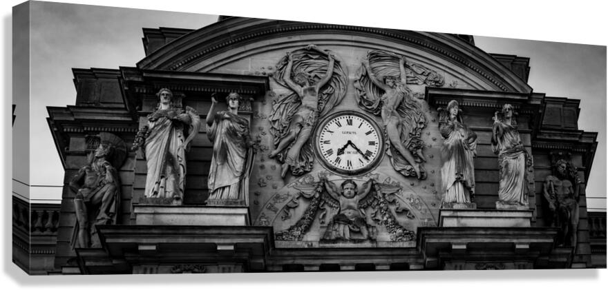 clock atop french senate building  panoramic 3460 Canvas Print