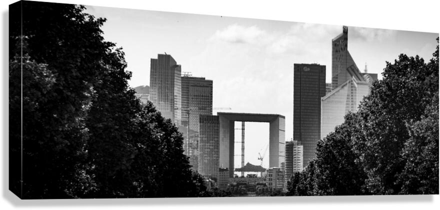 le defense from champs elysees  panoramic 3452 De Canvas Print