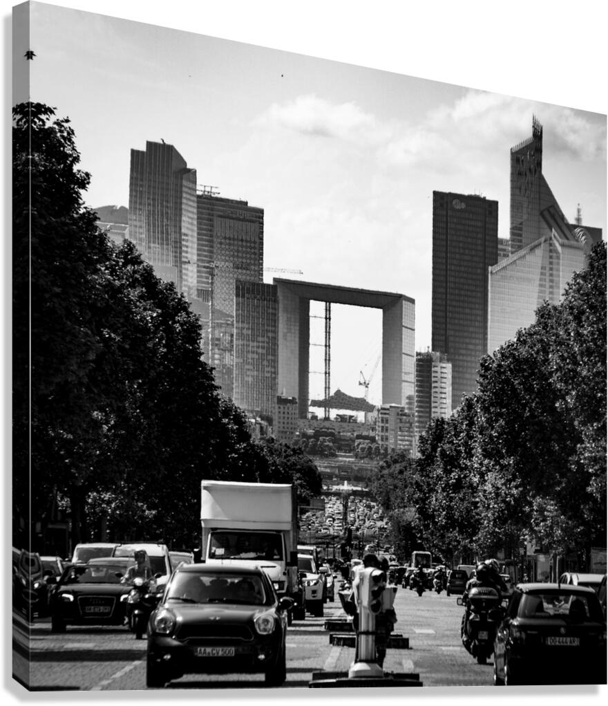le defense from champs elysees  square 3452 Defen Canvas Print