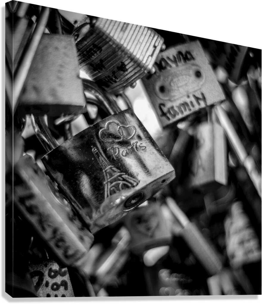 paris love locks  square 2452 Locks 13k Canvas Print