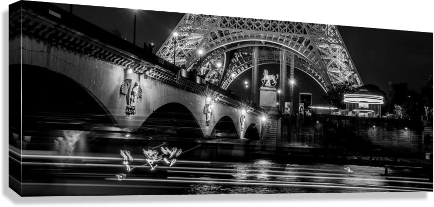 pont d iena bridge at night  panoramic 3454 Chapt Canvas Print