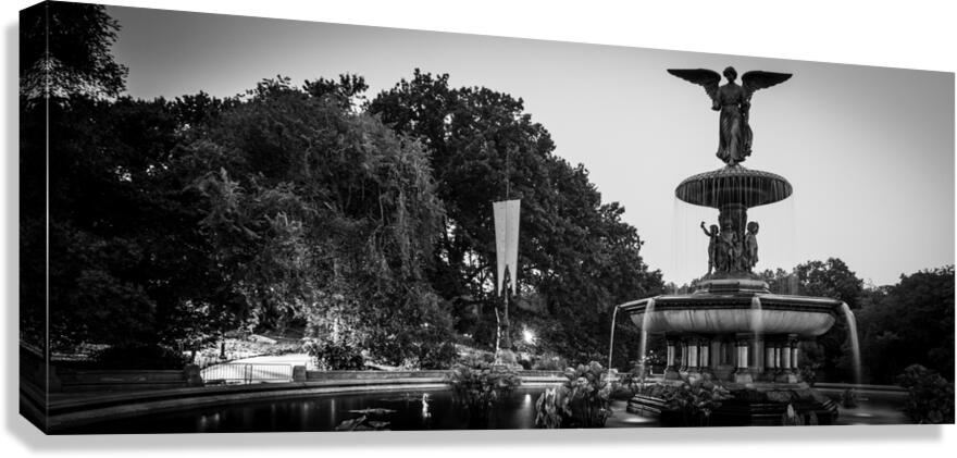 bethesda fountain central park  panoramic 1405 Be Canvas Print