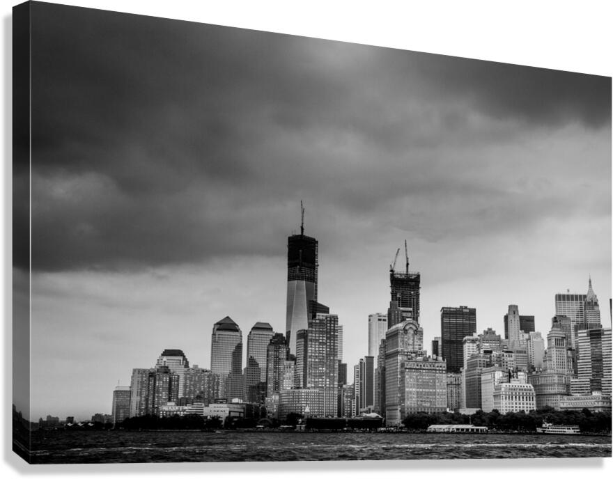 battery park lower manhattan skyline  horizontal Canvas Print
