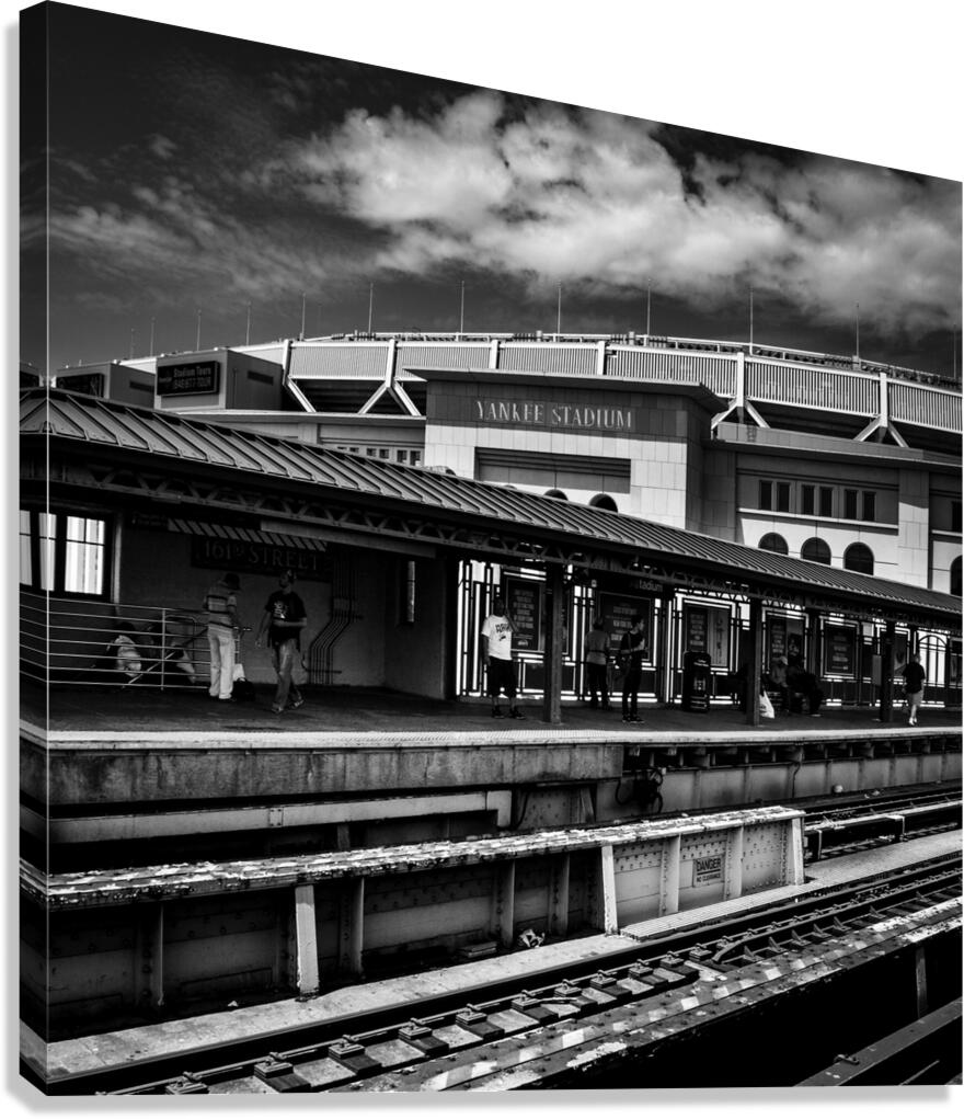 new yankee stadium from train station  square 152 Canvas Print