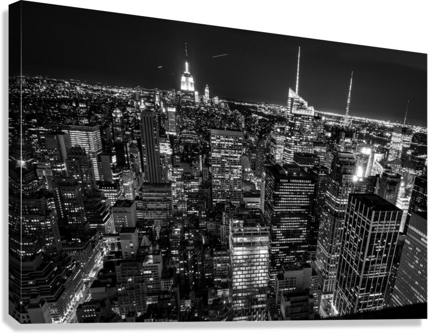 midtown from rockafeller center at night  horizon Canvas Print