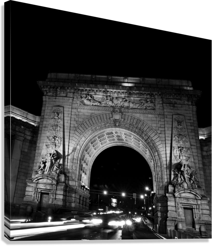 manhattan bridge arch grand entrance  square 1407 Canvas Print