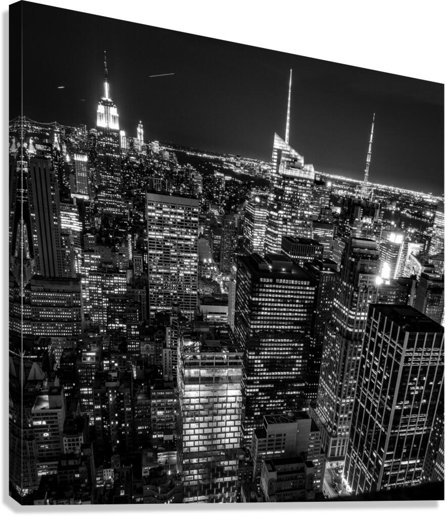 midtown from rockafeller center at night  square Canvas Print