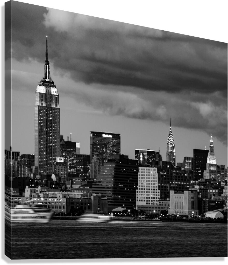 midtown manhattan skyline at dusk  square 371 Mid Canvas Print