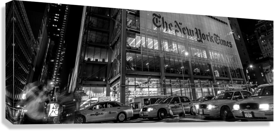 nyc cabs times building  panoramic 1415 Cabs 13k. Canvas Print