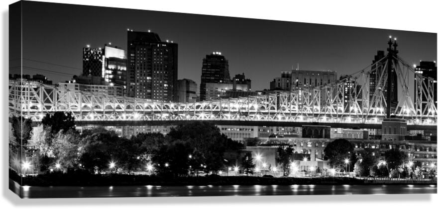 queensboro bridge at night  panoramic 1489 Queens Canvas Print