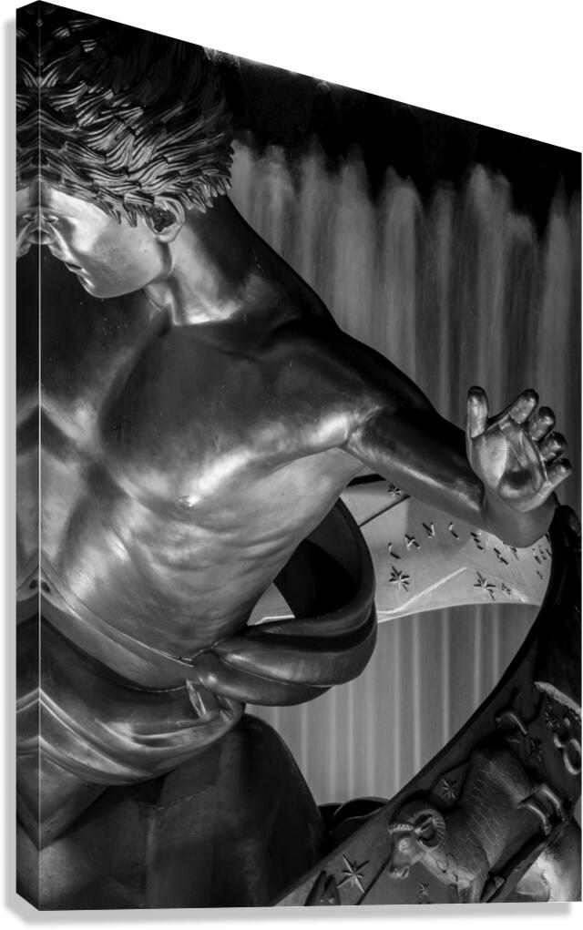 prometheus at night rockafeller center  vertical Canvas Print