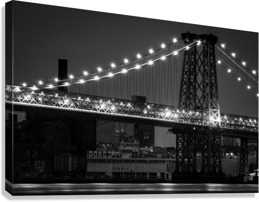 williamsburg bridge at night  horizontal 1524 Wil Canvas Print