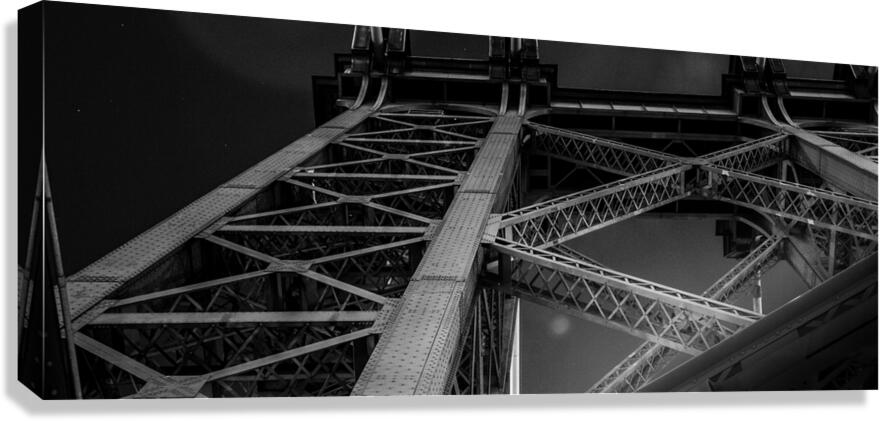 williamsburg bridge structure  panoramic 1427 Del Canvas Print