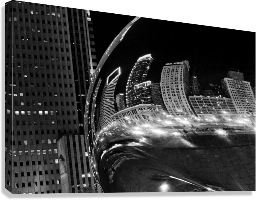 chicago skyline reflection cloud gate millennium  1708113916.5402 Canvas Print