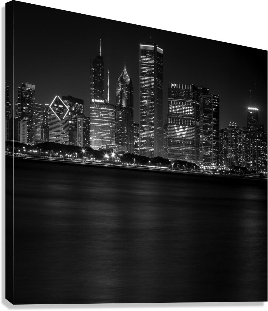 chicago skyline at night 2016 world series  squar Canvas Print