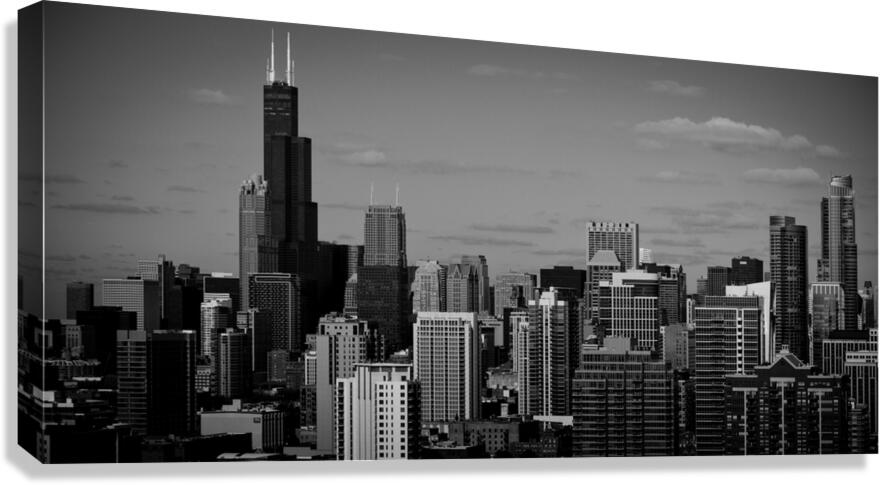 downtown chicago willis tower  panoramic 1210 Pra Canvas Print