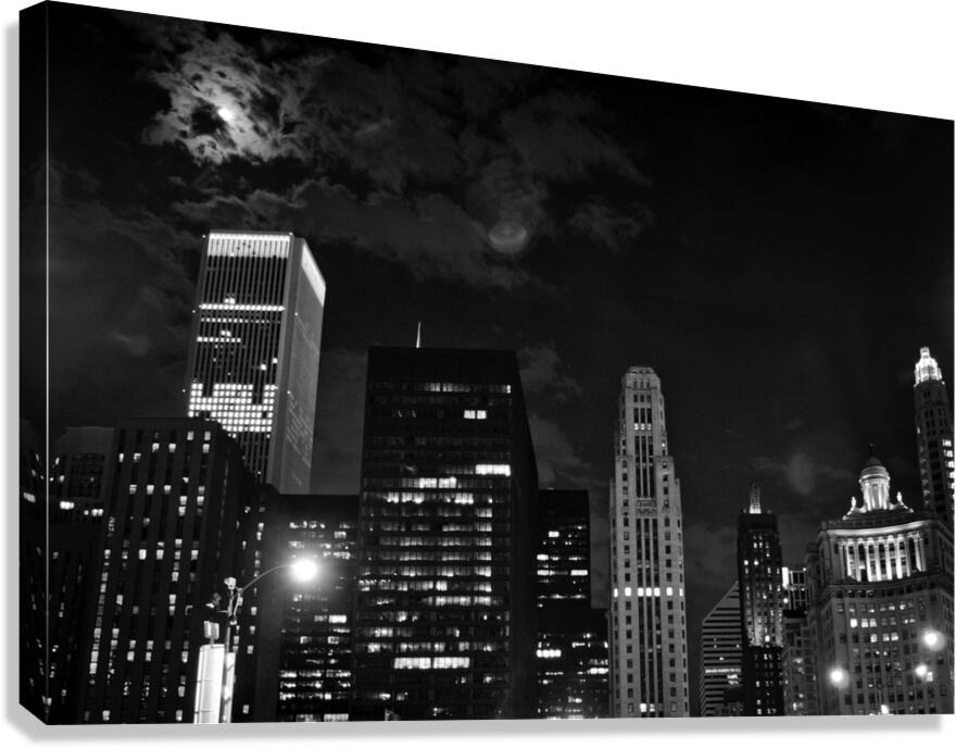 magnificent mile at night  horizontal 73 Michigan Canvas Print