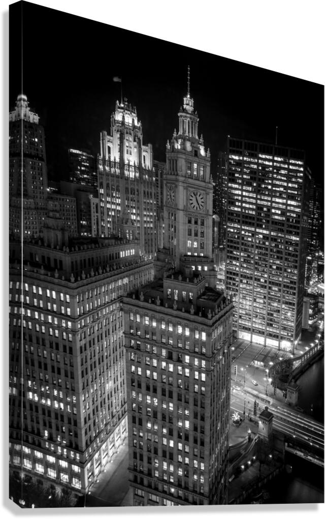 view from trum chicago at night  vertical 2570 Ki Canvas Print