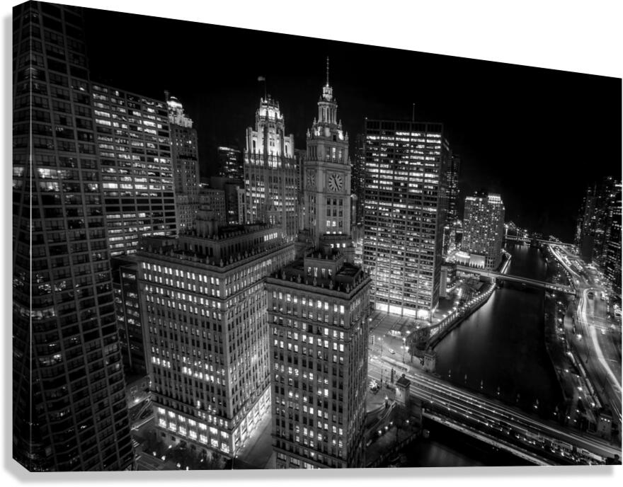 view from trum chicago at night  horizontal 2570 Canvas Print