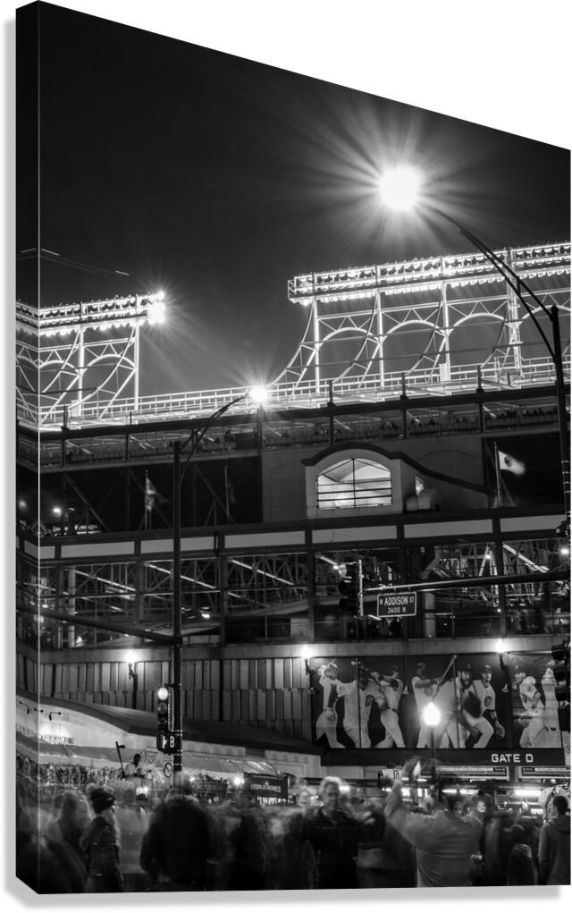 wrigley field at night  vertical 3078 Sheffield 1 Canvas Print