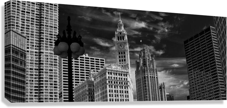 wrigley building tribune building wacker drive  p Canvas Print