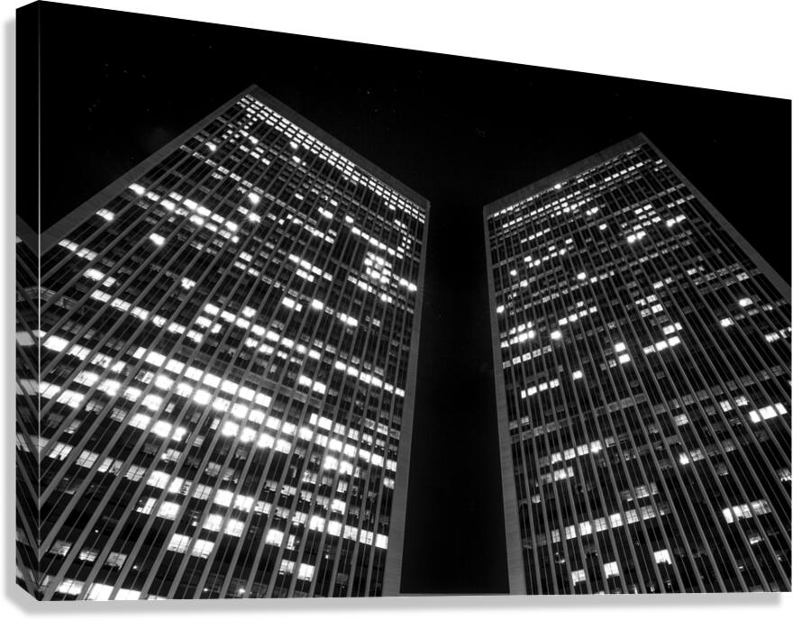 century city towers at night  horizontal 2591 Cen Canvas Print