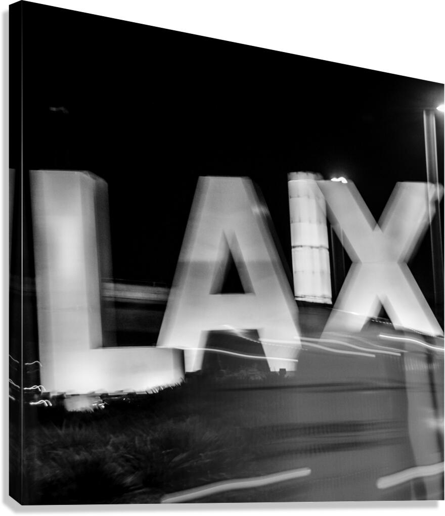 blurry LAX sign  square 2173 Laix 13k Canvas Print