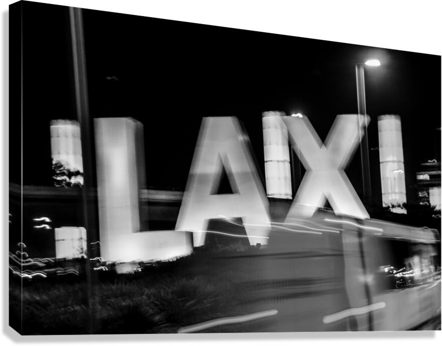 blurry LAX sign  horizontal 2173 Laix 13k Canvas Print