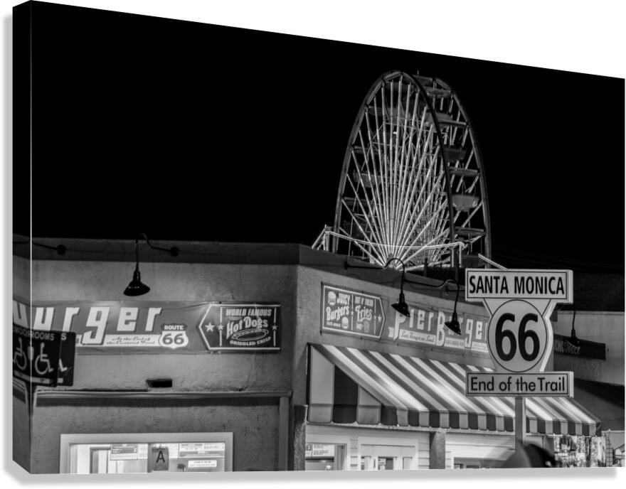 end of route 66 santa monica  horizontal 2198 Tra Canvas Print