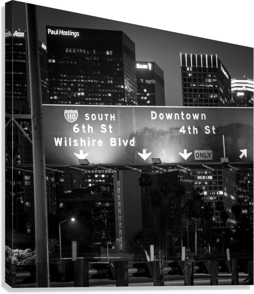 downtown LA and 4th street exit  square 2168 Hast Canvas Print