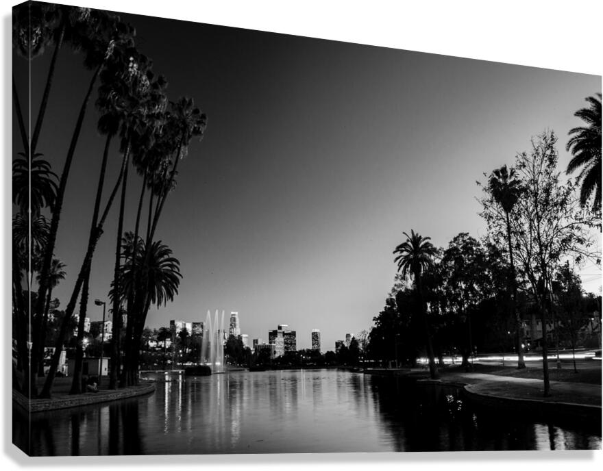 los angeles skyline echo park glendale blvd  hori Canvas Print
