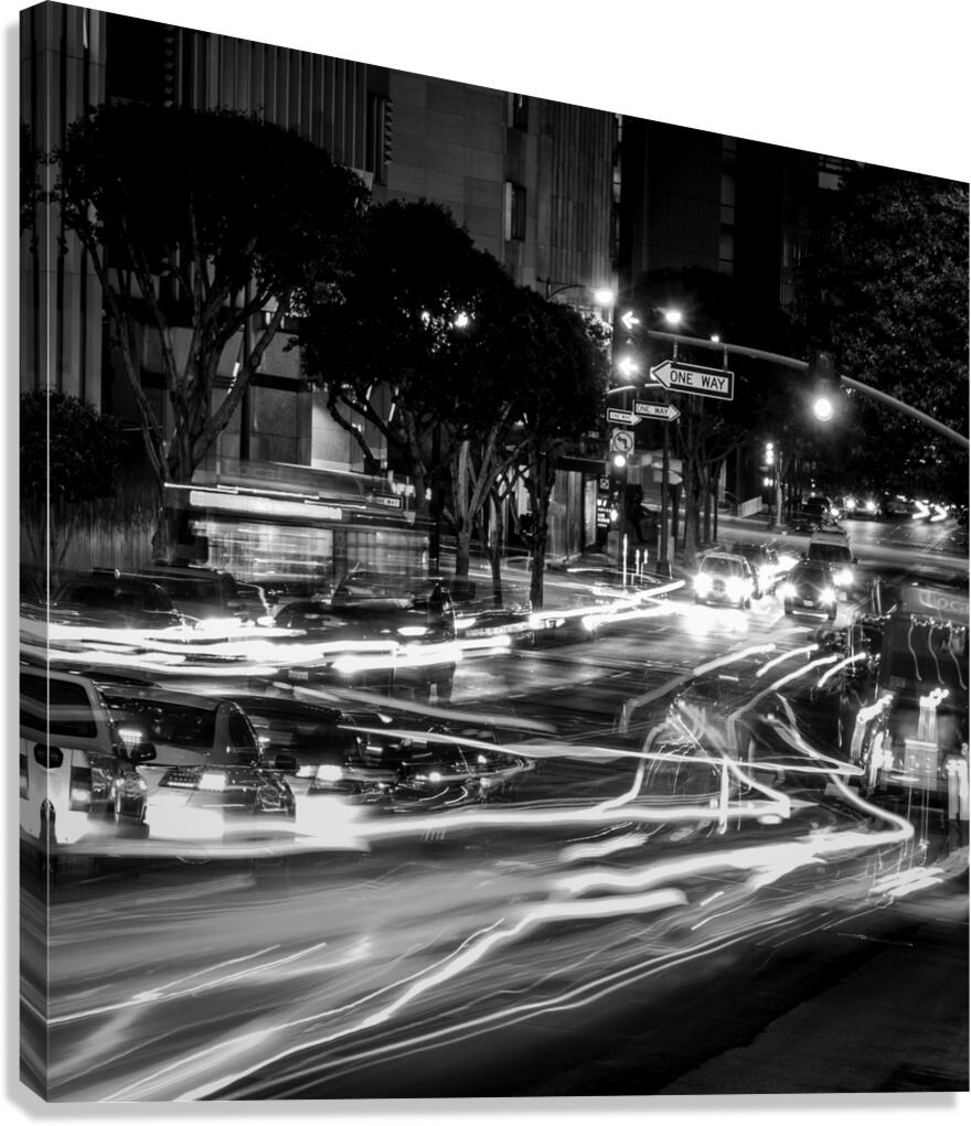 rush hour traffic on wilshire boulevard  square 2 Canvas Print